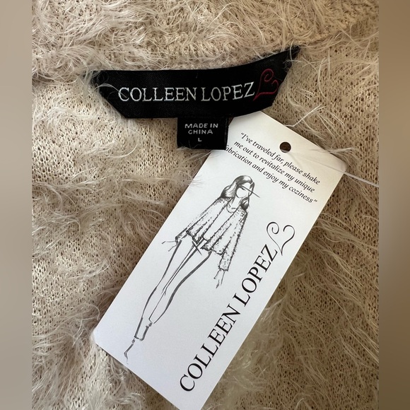 NWT Colleen Lopez Fuzzy Open Cardigan - Picture 12 of 13